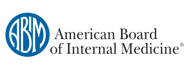 The image features the logo of the American Board of Internal Medicine, which includes text and a graphic emblem.